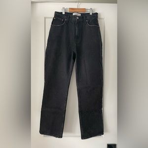 Abercrombie Black Ankle Straight Ultra High Rise Jeans